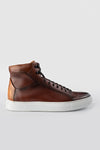 SOHO EDGE cocoa-brown patina high sneakers.