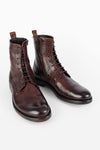 SLOANE timber-brown commando boots.