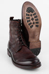 SLOANE timber-brown commando boots.