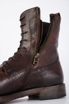 SLOANE timber-brown commando boots.