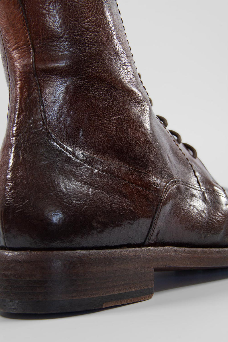 SLOANE timber-brown commando boots.