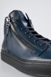SOHO LOUNGE meteorite-blue patina high sneakers.