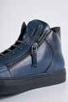 SOHO LOUNGE meteorite-blue patina high sneakers.