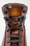 SOHO EDGE cocoa-brown patina high sneakers.