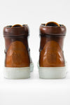 SOHO EDGE cocoa-brown patina high sneakers.