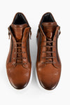 UNTAMED STREET Men Brown Calf-Leather High Top Sneakers SOHO