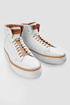 UNTAMED STREET Men White Calf-Leather High Top Sneakers SOHO-EDGE