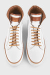 UNTAMED STREET Men White Calf-Leather High Top Sneakers SOHO-EDGE