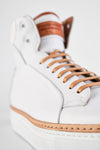 UNTAMED STREET Men White Calf-Leather High Top Sneakers SOHO-EDGE