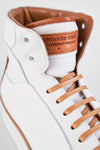 UNTAMED STREET Men White Calf-Leather High Top Sneakers SOHO-EDGE