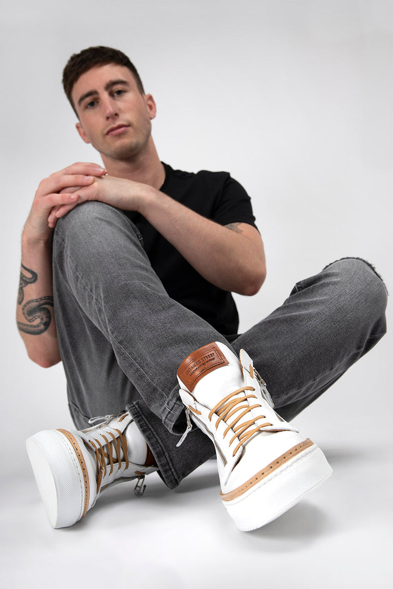 Sneakers Streetwear Street Style Sneakers 218 Cool White Trainers