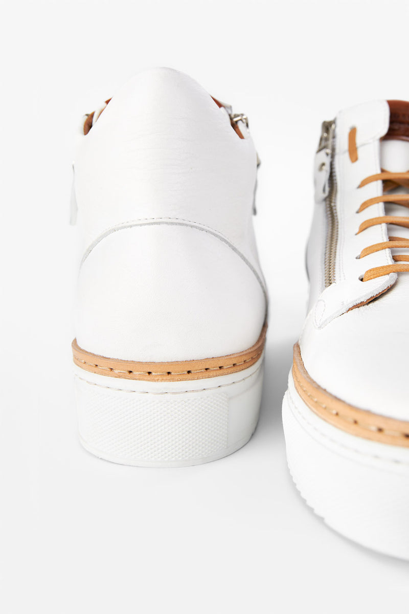 UNTAMED STREET Men White Calf-Leather High Top Sneakers SOHO