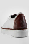 UNTAMED STREET Men White-Brown Calf-Leather Low Top Sneakers SOHO-EDGE