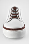 UNTAMED STREET Men White-Brown Calf-Leather Low Top Sneakers SOHO-EDGE