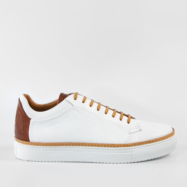 White leather plimsolls mens top