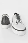 UNTAMED STREET Men White-Grey Calf-Leather Low Top Sneakers SOHO-EDGE