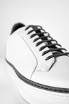 UNTAMED STREET Men White-Grey Calf-Leather Low Top Sneakers SOHO-EDGE