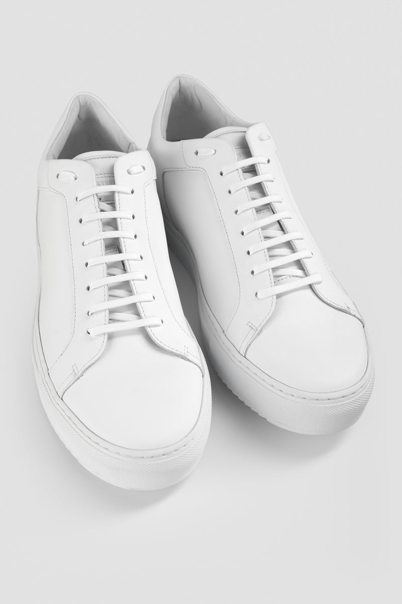 UNTAMED STREET Men White Calf-Leather Low Top Sneakers SOHO