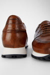 UNTAMED STREET Men Brown Calf-Leather Runners Sneakers SOHO