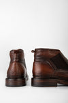 YORK cognac grained welted low chelsea boots.