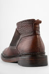 YORK cognac grained welted low chelsea boots.