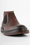 YORK cognac grained welted low chelsea boots.