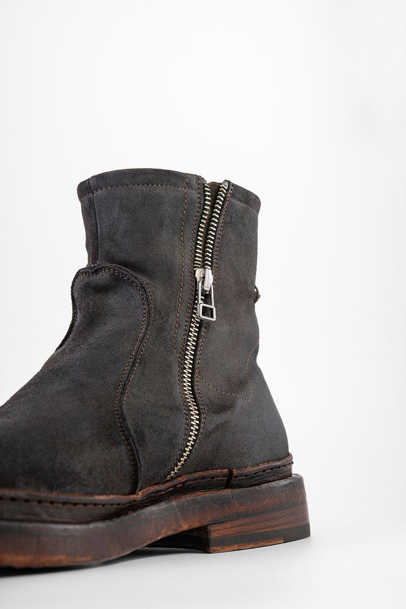 YORK lava-grey welted laceless boots.