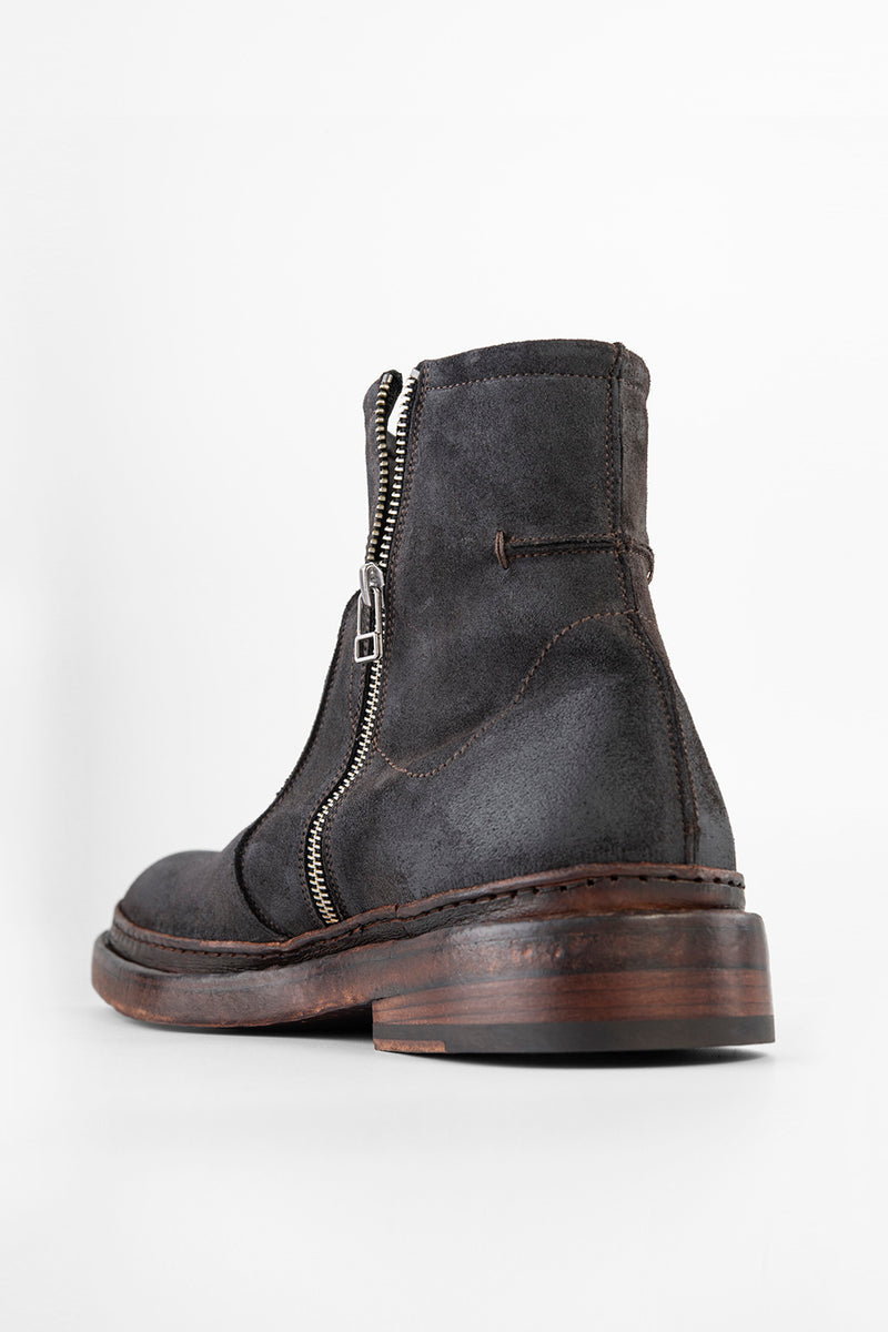 YORK lava-grey welted laceless boots.