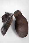 YORK dark-cocoa welted apron derby shoes.