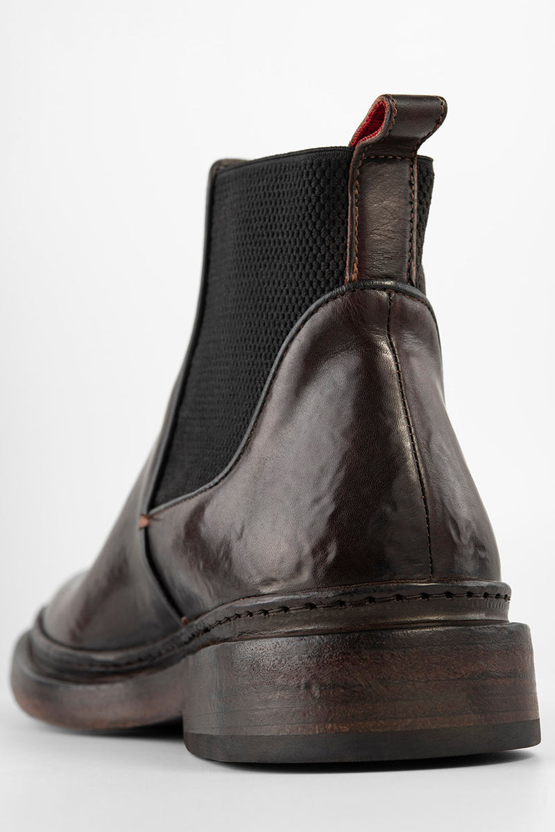 YORK rich-cocoa welted chelsea boots.