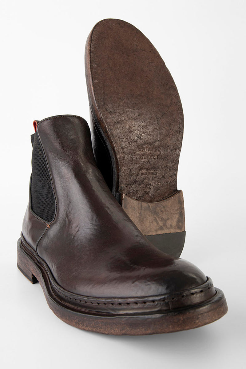 YORK rich-cocoa welted chelsea boots.