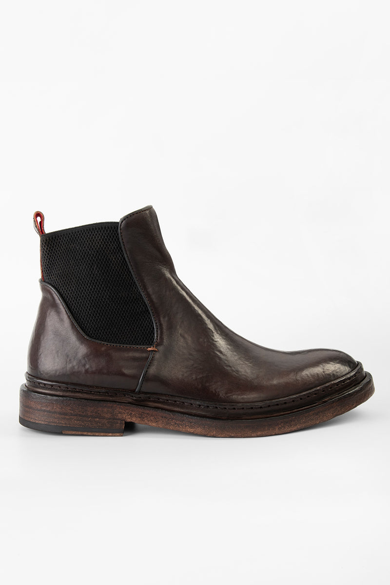 YORK rich-cocoa welted chelsea boots.