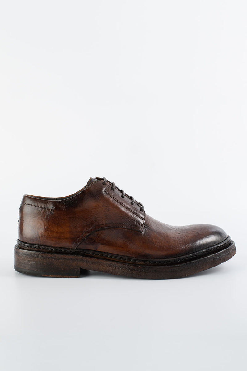 YORK rich-brown welted derby shoes.