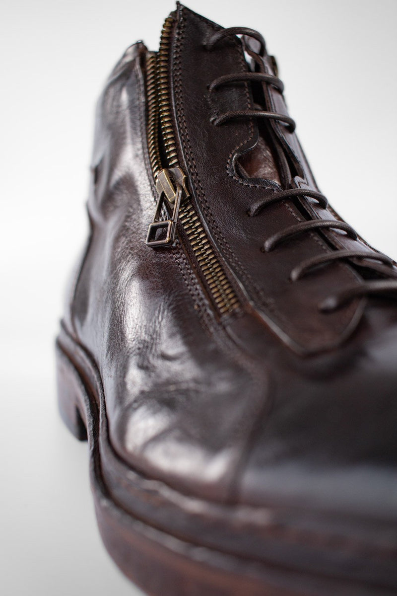 YORK rich-cocoa welted chukka boots.