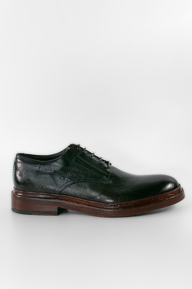 YORK dark-green welted derby shoes.