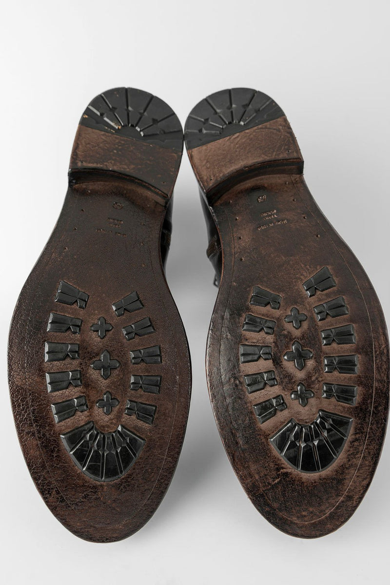 SLOANE dark-cocoa double-zip ankle boots.