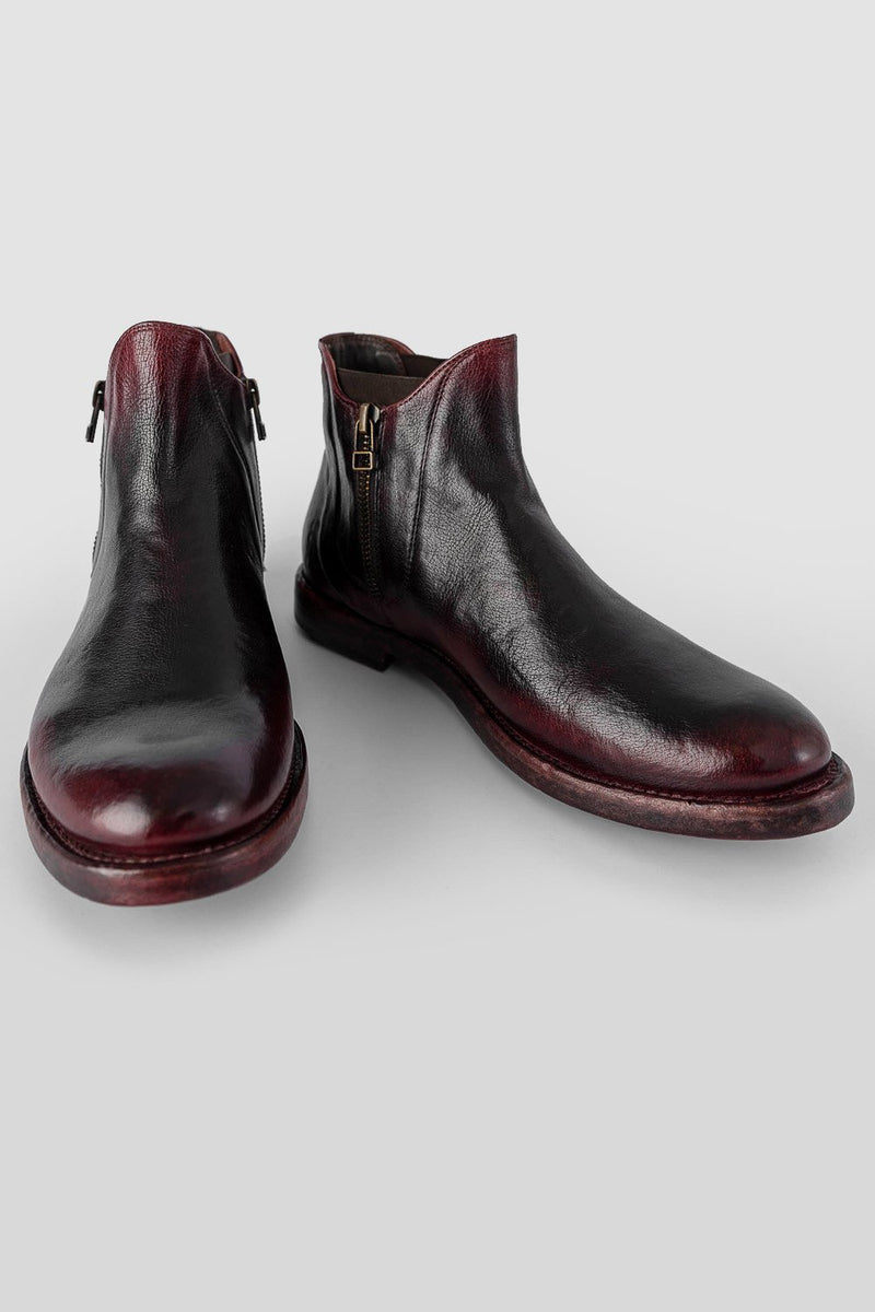 SLOANE burgundy-rich chelsea boots.