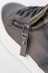 SOHO aluminium-grey patina high sneakers.